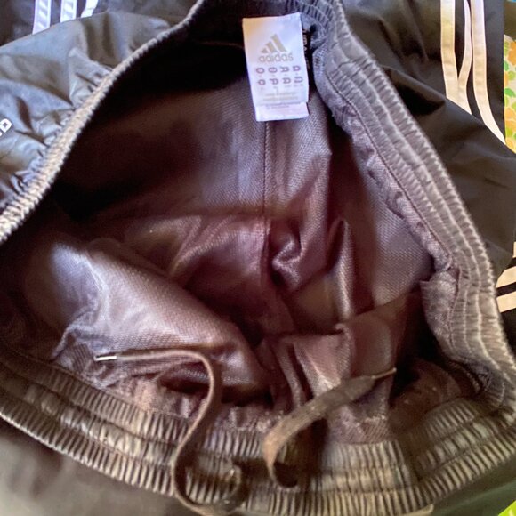 Adidas Climalite  Men Track Pant Sz XL 3 Stripe Black White Ankle Zip Mesh Lined - Picture 6 of 16